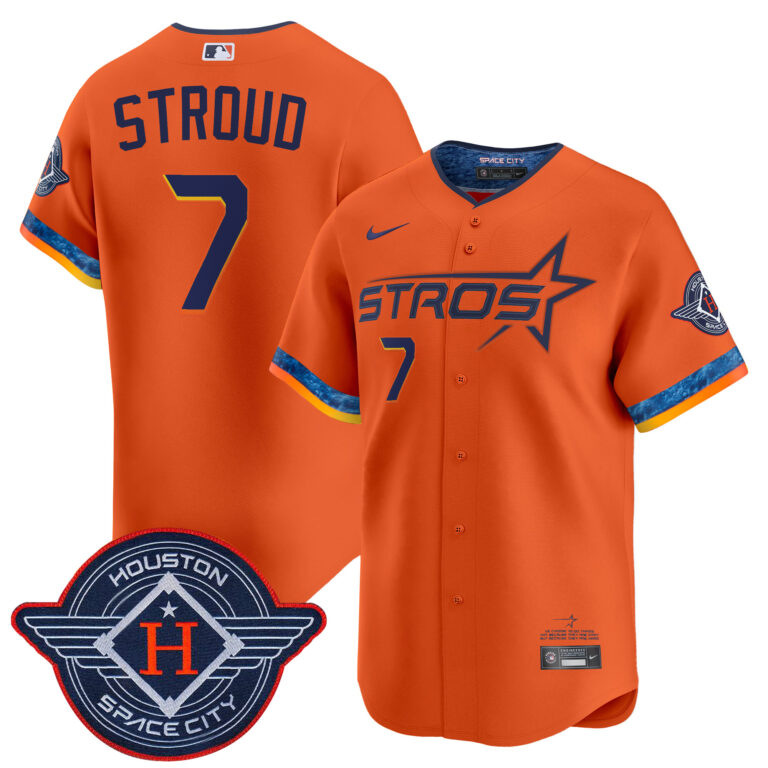 Men Houston Astros #7 Stroud orange 2025 City Connect Vapor Limited Stitched Jersey